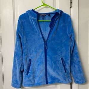 Lands End Blue Fuzzy Jacket - Girls size XL/16